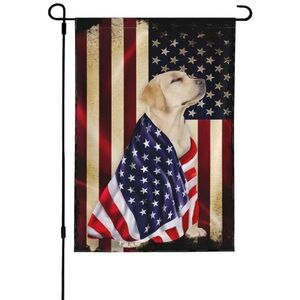 Golden Retriever American Patriot Garden Flag -Gift Ready